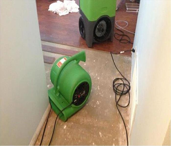air mover, dehum, removed floorboards
